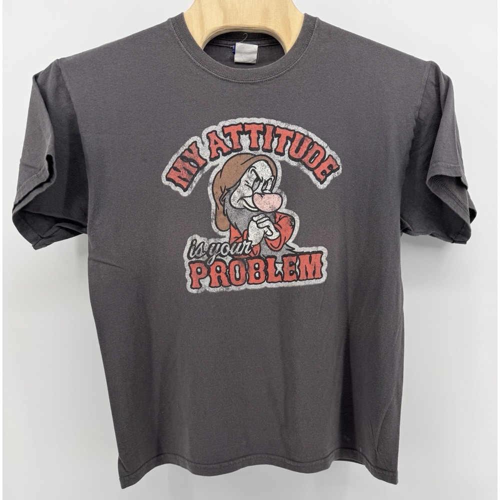 Vintage Disney Snow‎ White Grumpy My Attitude is Your Problem T-Shirt Size L
